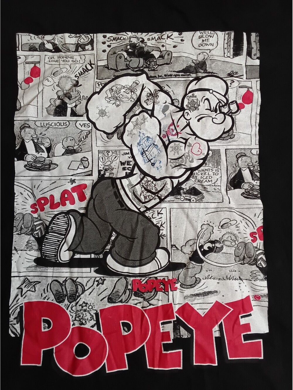 Vintage Popeye Comic Strip Graphic T-Shirt 5XL Cotton